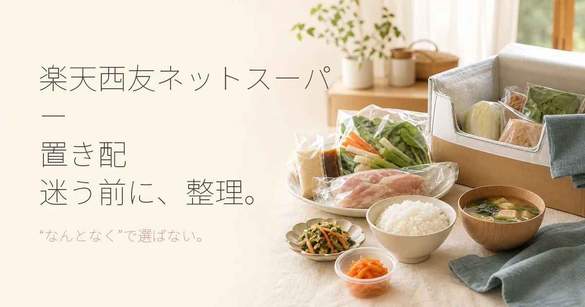 楽天西友ネットスーパーの置き配活用！コストや手間を比較